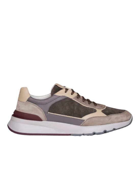 Brunello Cucinelli Sneakers din Nubuck și Piele Anthracite